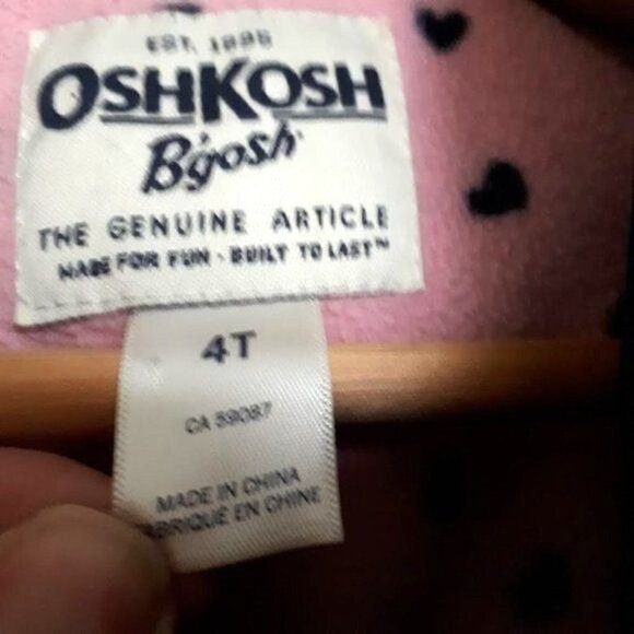 Oshkosh B'Gosh Navy Blue Hooded Fleece Lined Raincoat Little Girls Size 4T - Picture 10 of 11